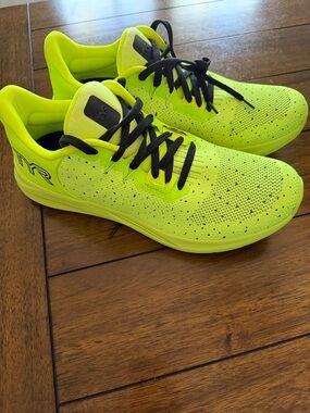 TYR Men’s Neon Yellow Athletic Running Sneakers with Black Accents